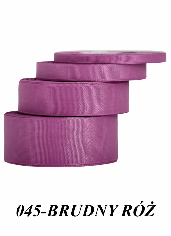 Wstążka rypsowa, 12mm/22mb, brudny róż