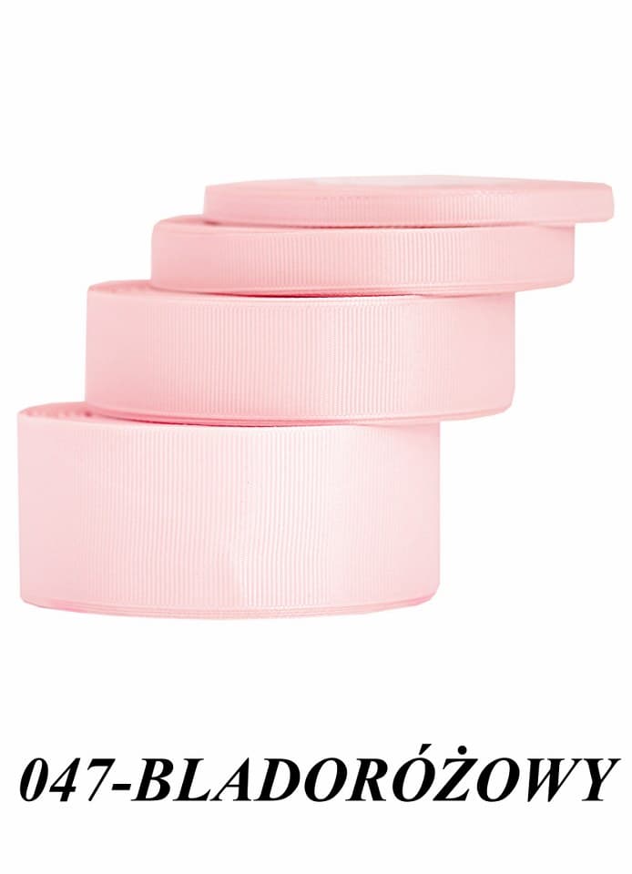 Wstążka rypsowa, 12mm/22mb, bladoróżowa