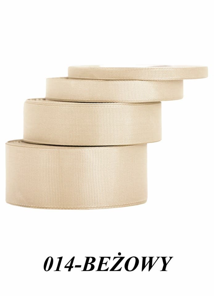 Wstążka rypsowa, 25mm/22mb, beżowa