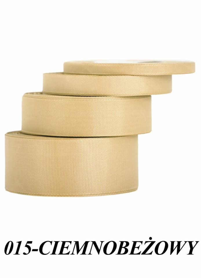 Wstążka rypsowa, 38mm/22mb, ciemnobeżowa