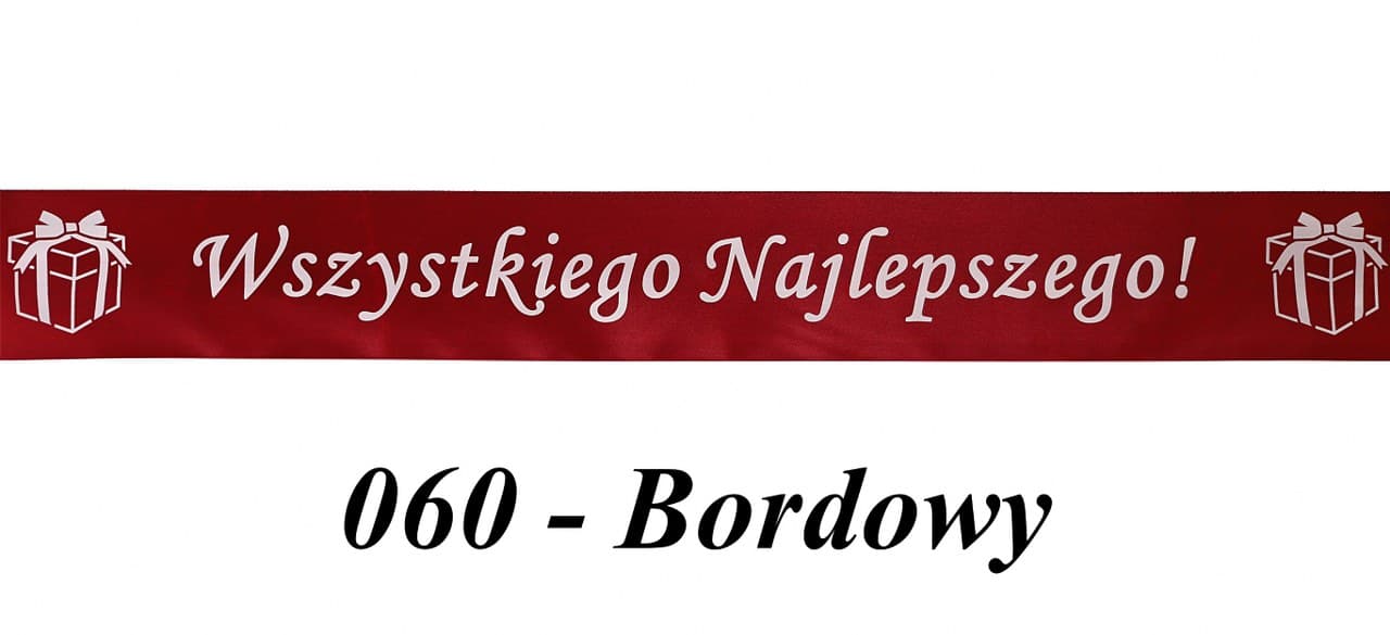 Wstążka satyna Wszystkiego Naj 25mm/22mb bordowa