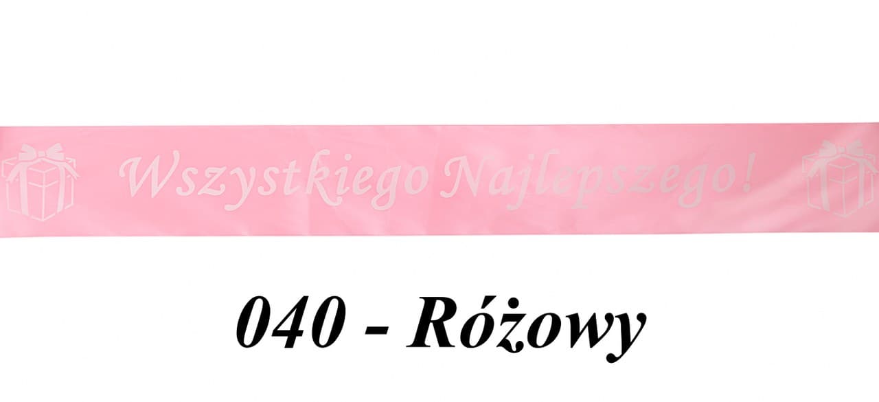 Wstążka satyna Wszystkiego Naj 25mm/22mb, różowa