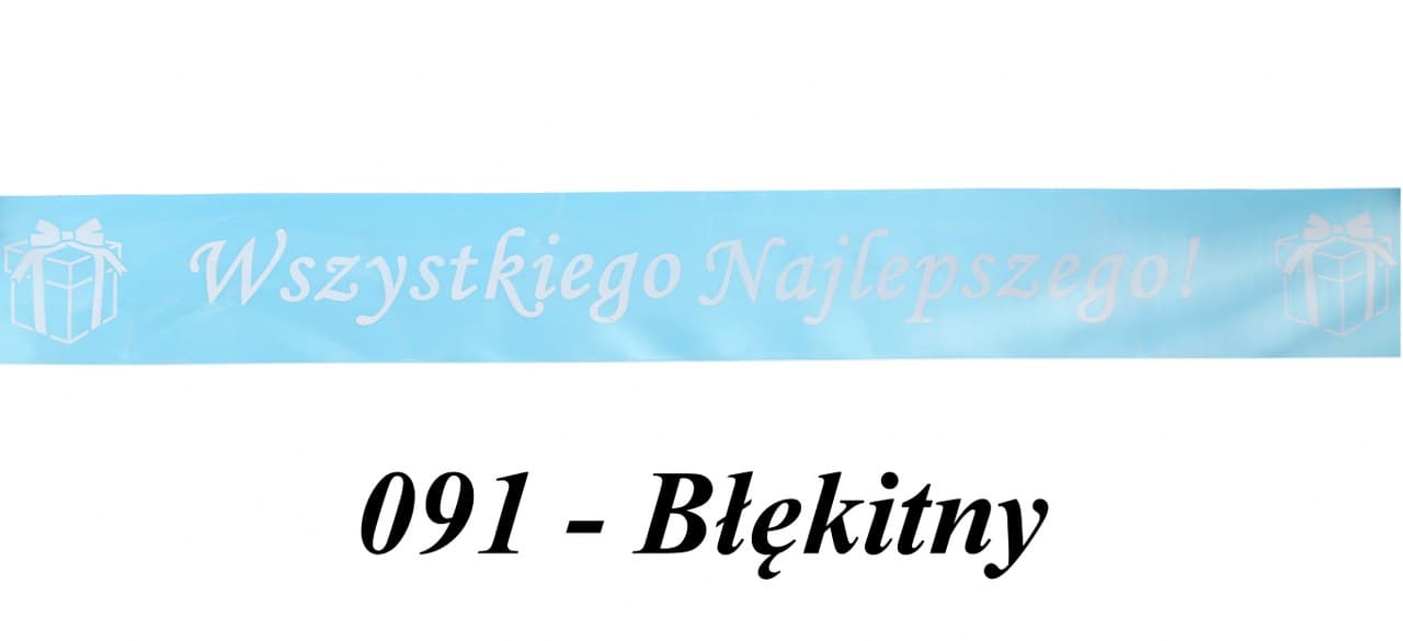 Wstążka satyna Wszystkiego Naj 38mm/10y, błękitna