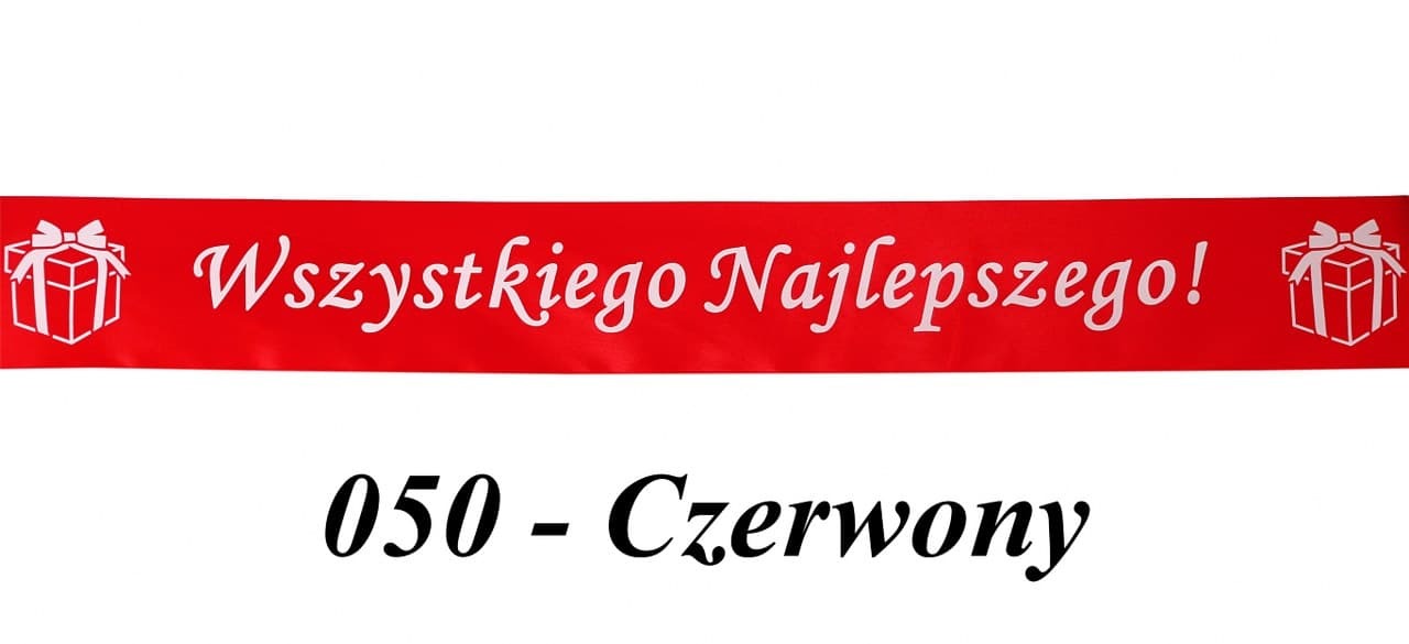 Wstążka satyna Wszystkiego Naj 50mm/10y, czerwona