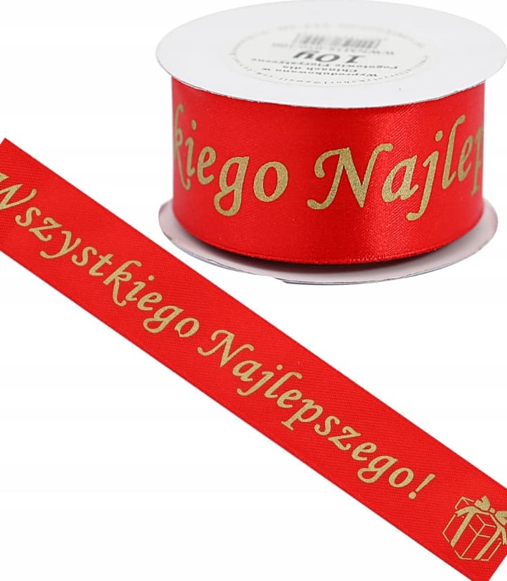 Wszystkiego Naj metal, 38mm/10y czerwona/złoto