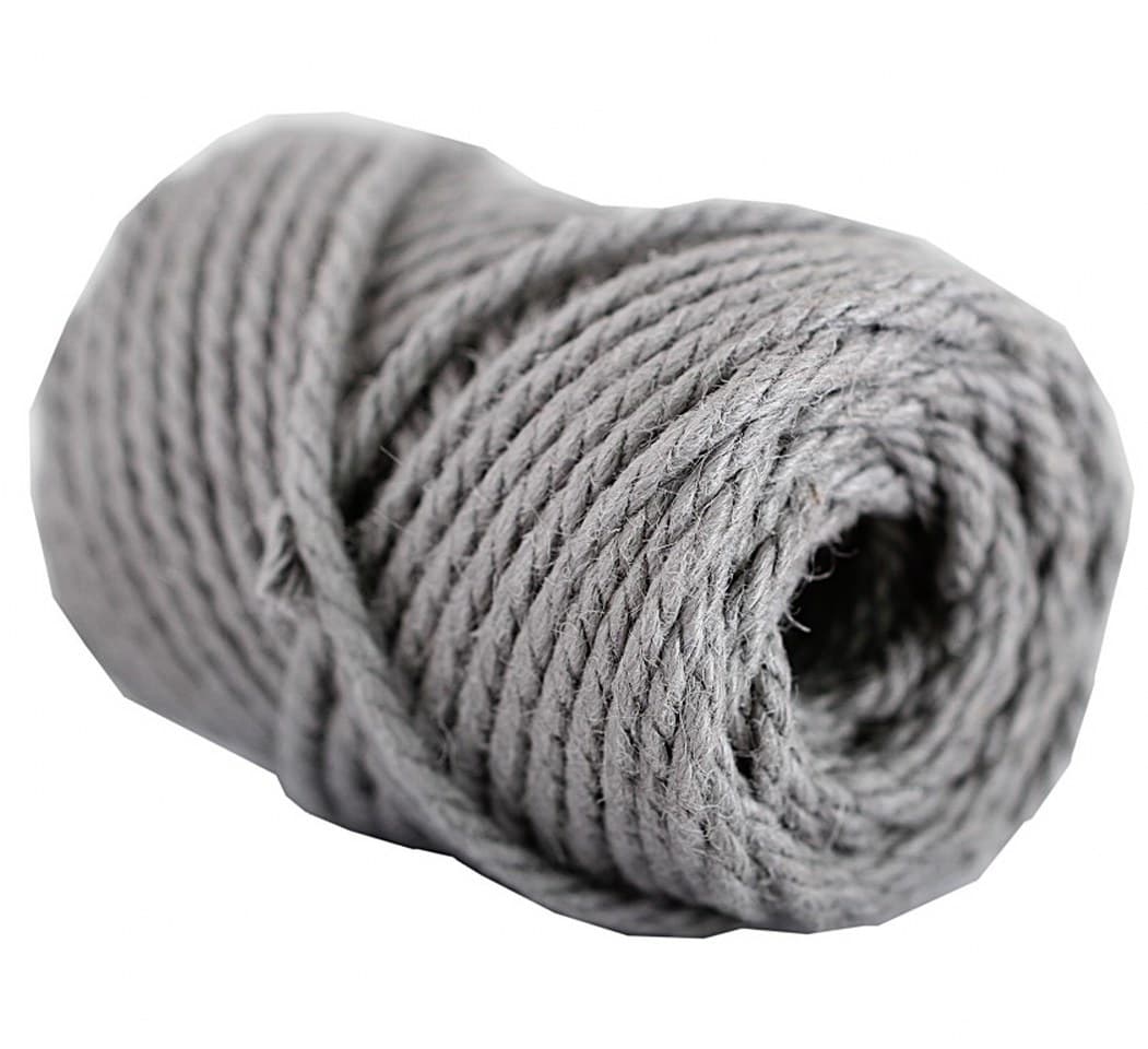 Sznurek jutowy pleciony szary, gr. 4mm/200g/13mb