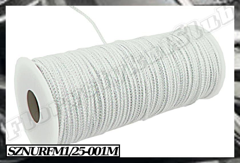 Sznurek florystyczny z drutem, 1mm/25mb, biały mie