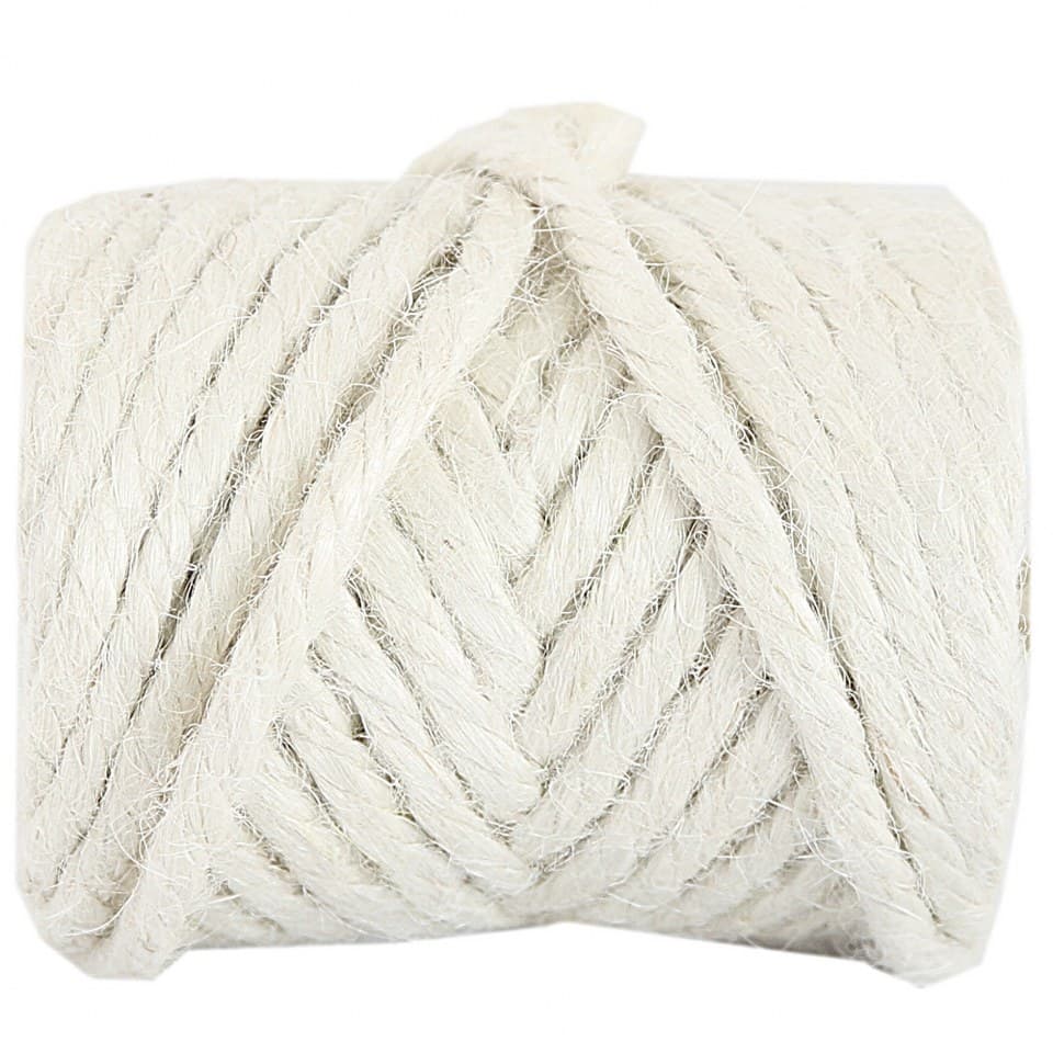 Sznurek jutowy, gr. 5mm/200g, ok. 22mb, wybielany