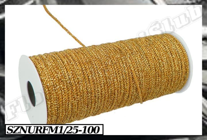 Sznurek florystyczny z drutem, 1mm/25mb, złoty