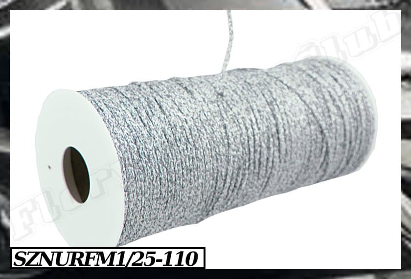 Sznurek florystyczny z drutem, 1mm/25mb, srebrny