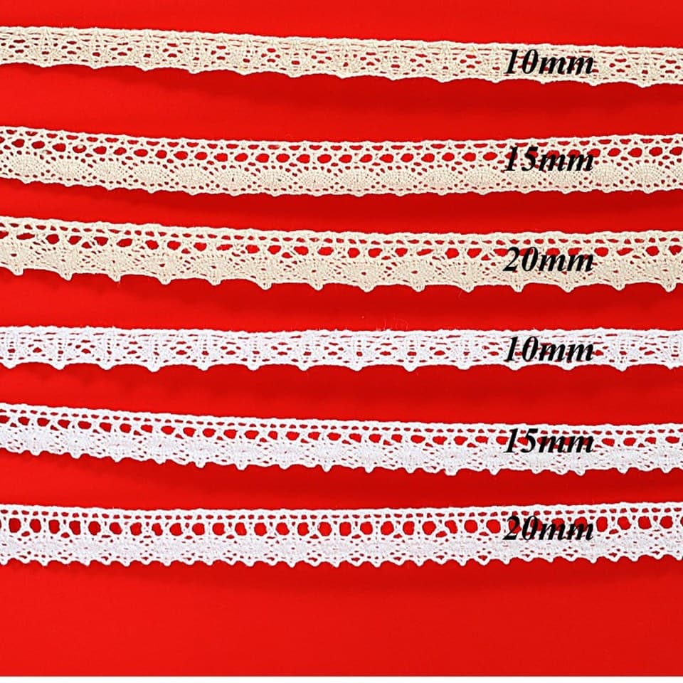 Wstążka koronka asymetryczna, 10mm/5y, biała