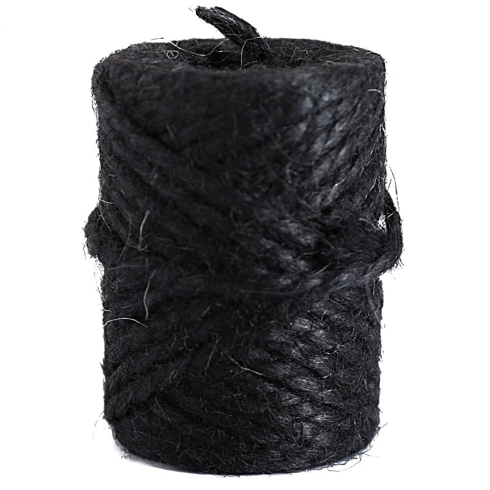 Sznurek jutowy pleciony czarny gr. 4mm/200g/19mb