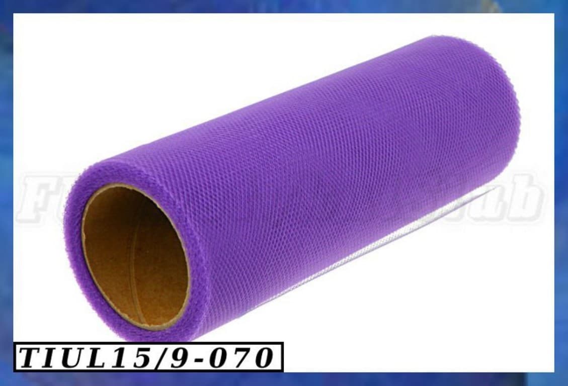 Tiul Drobny, 15cm/9m fioletowy
