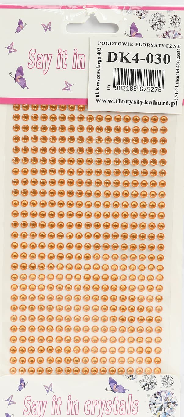 Dżety samoprzylepne kryształki 4mm/442sz pomarańcz