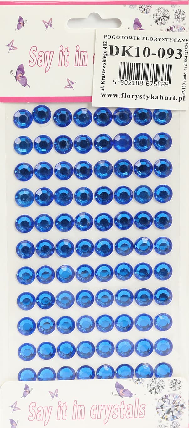 Dżety samoprzylepne kryształki 10mm/88szt, chaber