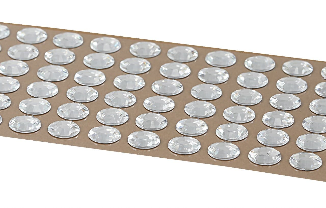 Dżety samoprzylepne kryształki 12mm/60szt, srebrne