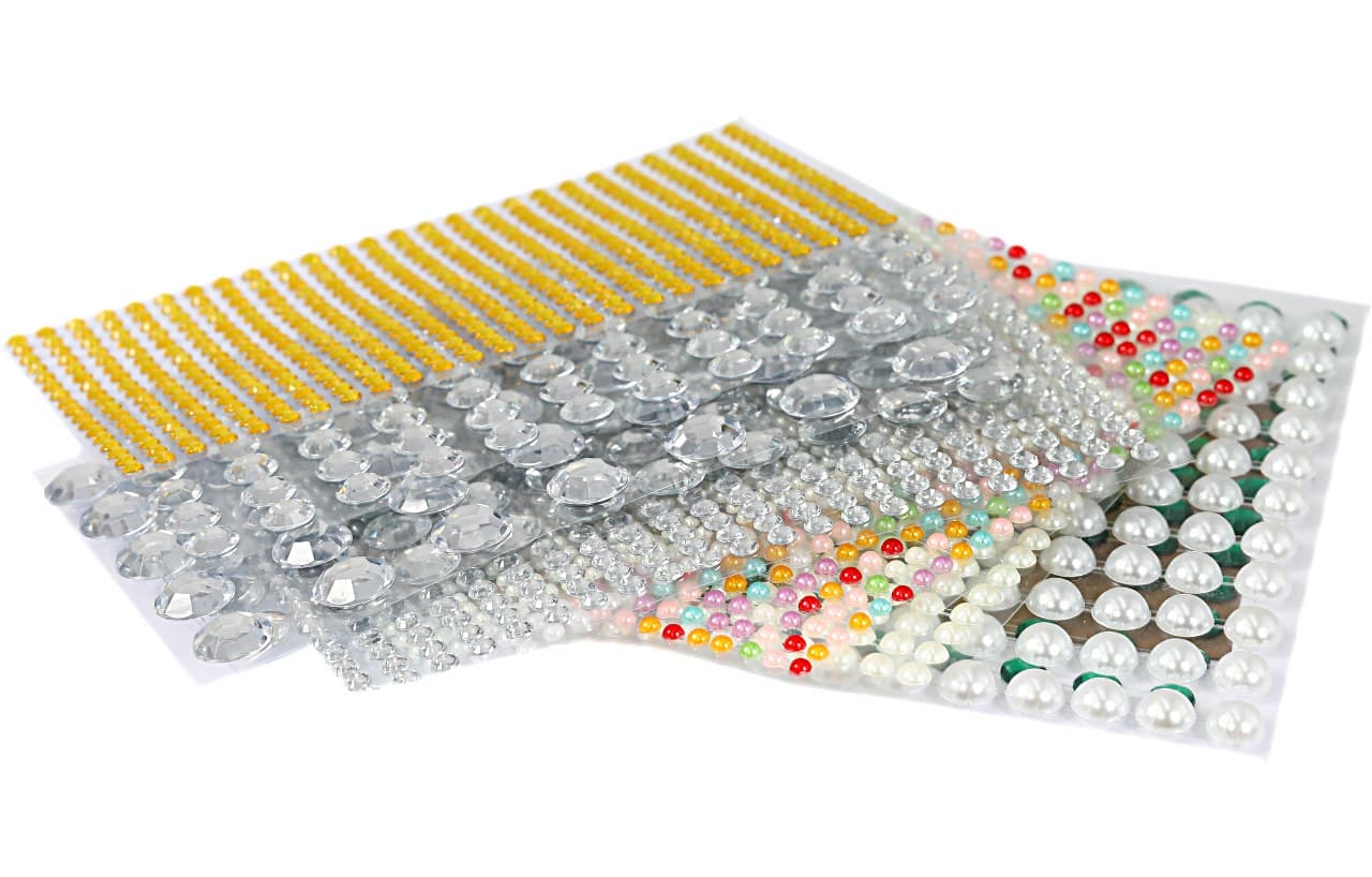 Dżety samoprzylepne kryształki 14mm/35szt, srebrne