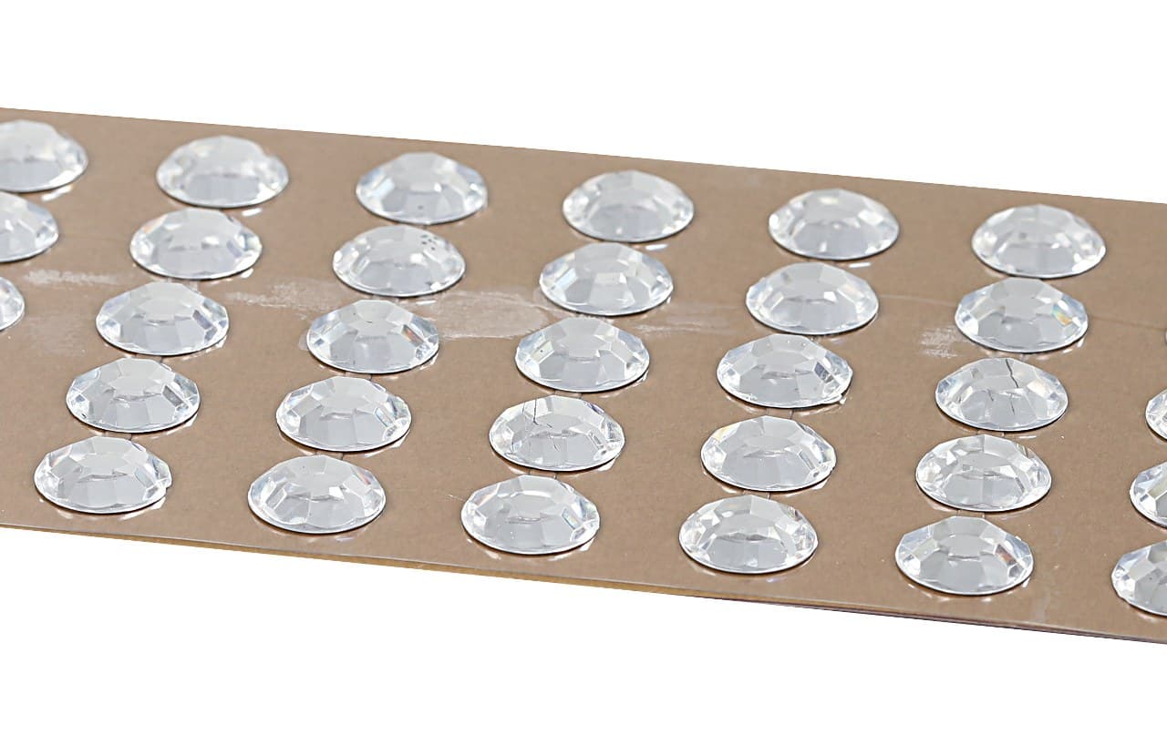 Dżety samoprzylepne kryształki 14mm/35szt, srebrne