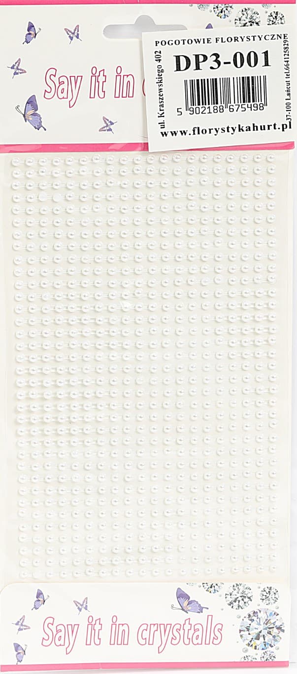 Dżety samoprzylepne perełki 3mm/700szt, białe