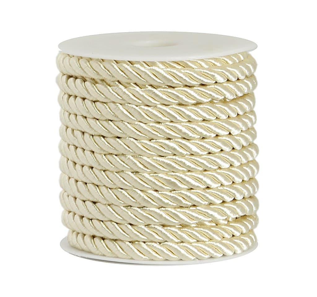 Sznur atłasowy skręcany, śr. 6mm/10y, kremowy