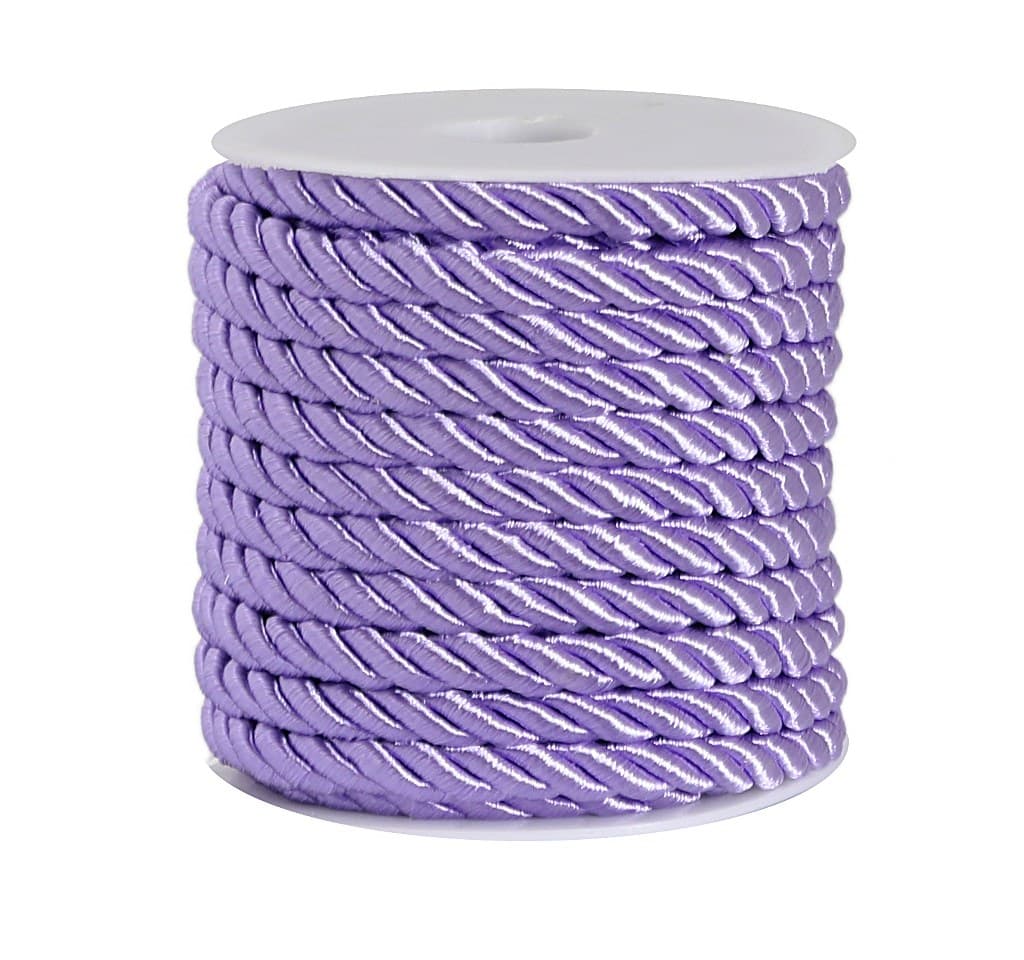 Sznur atłasowy skręcany, śr. 6mm/10y, wrzosowy