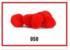Pompony miękkie, śr. 2cm/50szt, czerwone