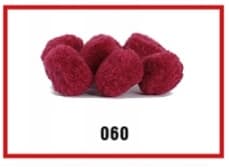 Pompony miękkie, śr. 2cm/50szt, bordowe