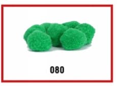 Pompony miękkie, śr. 2cm/50szt, zielone
