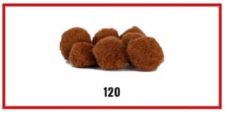 Pompony miękkie, śr. 3cm/20szt, brązowe