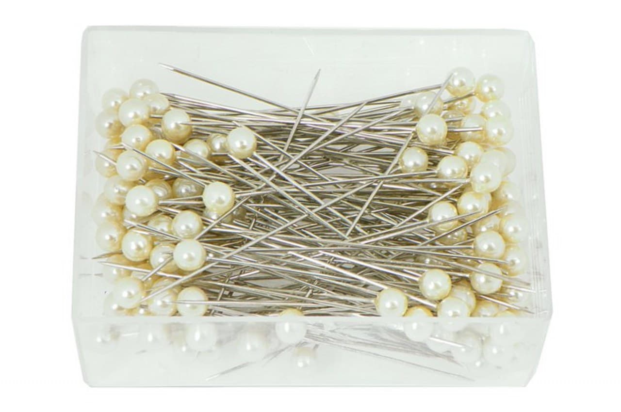 Szpilki z perełką długość 5,2cm śr.6mm/72szt, krem