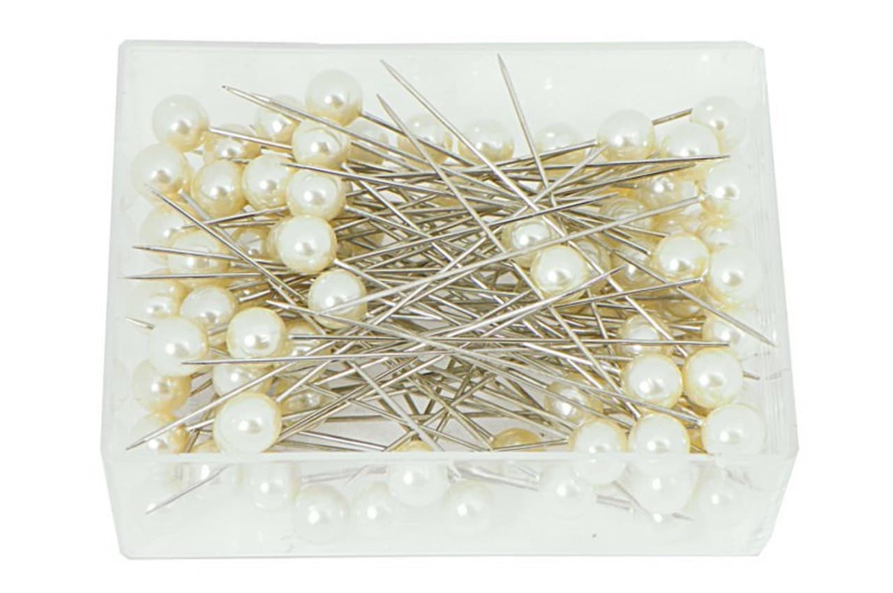 Szpilki z perełką, długość 6cm śr.10mm/30szt krem