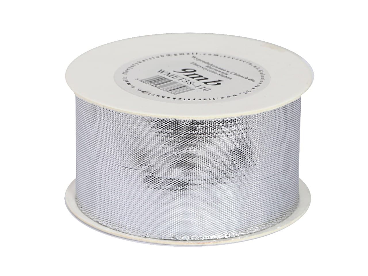 Wstążka metalizowana 38mm/9mb, srebrna