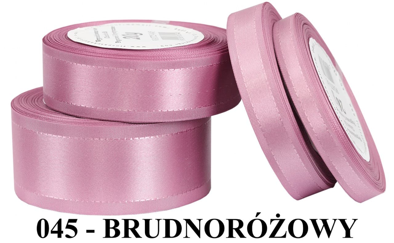 Wstążka z paskami satyna/tafta 9mm/20y, brudny róż