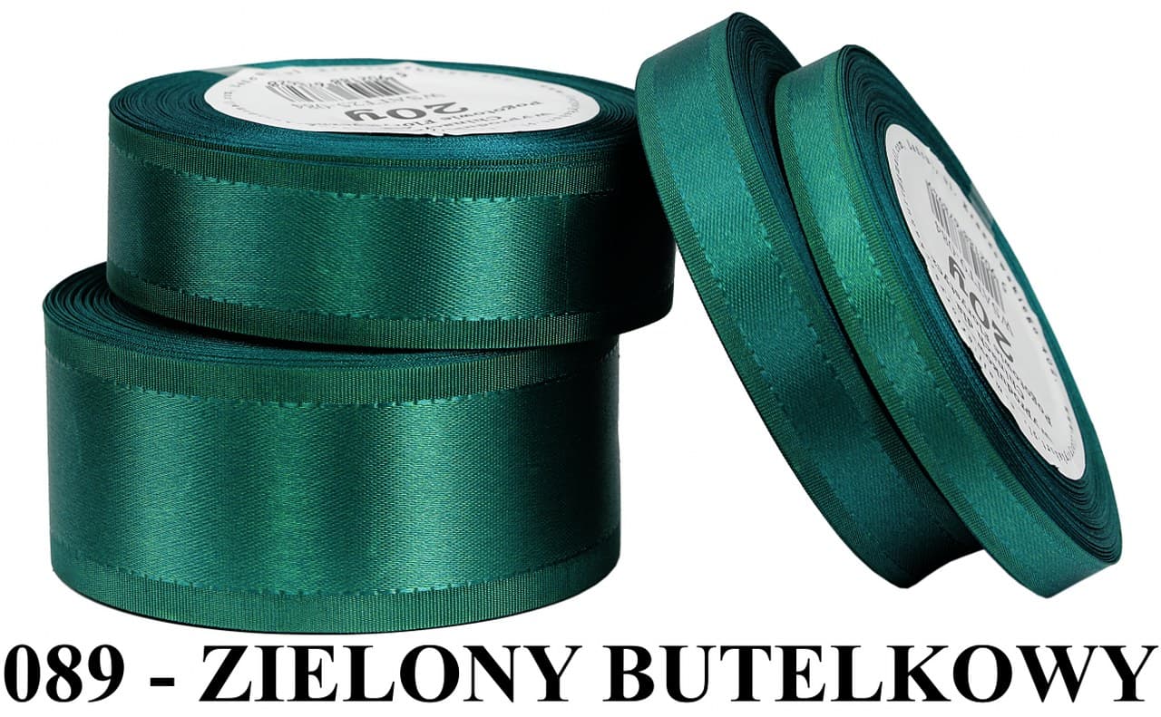 Wstążka z paskami satyna/tafta 15mm/20y, butelka