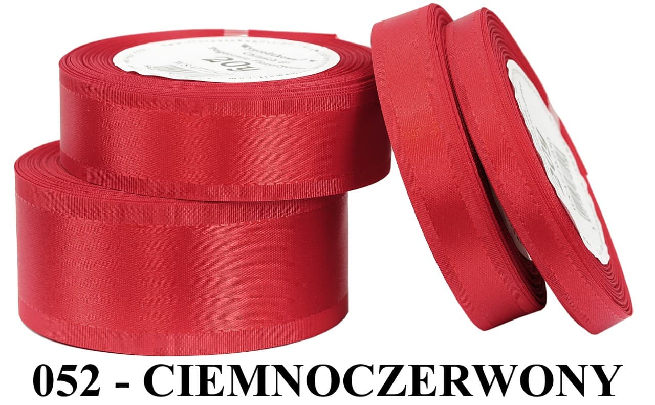 Wstążka z paskami satyna/tafta 38mm/20y c.czerwona