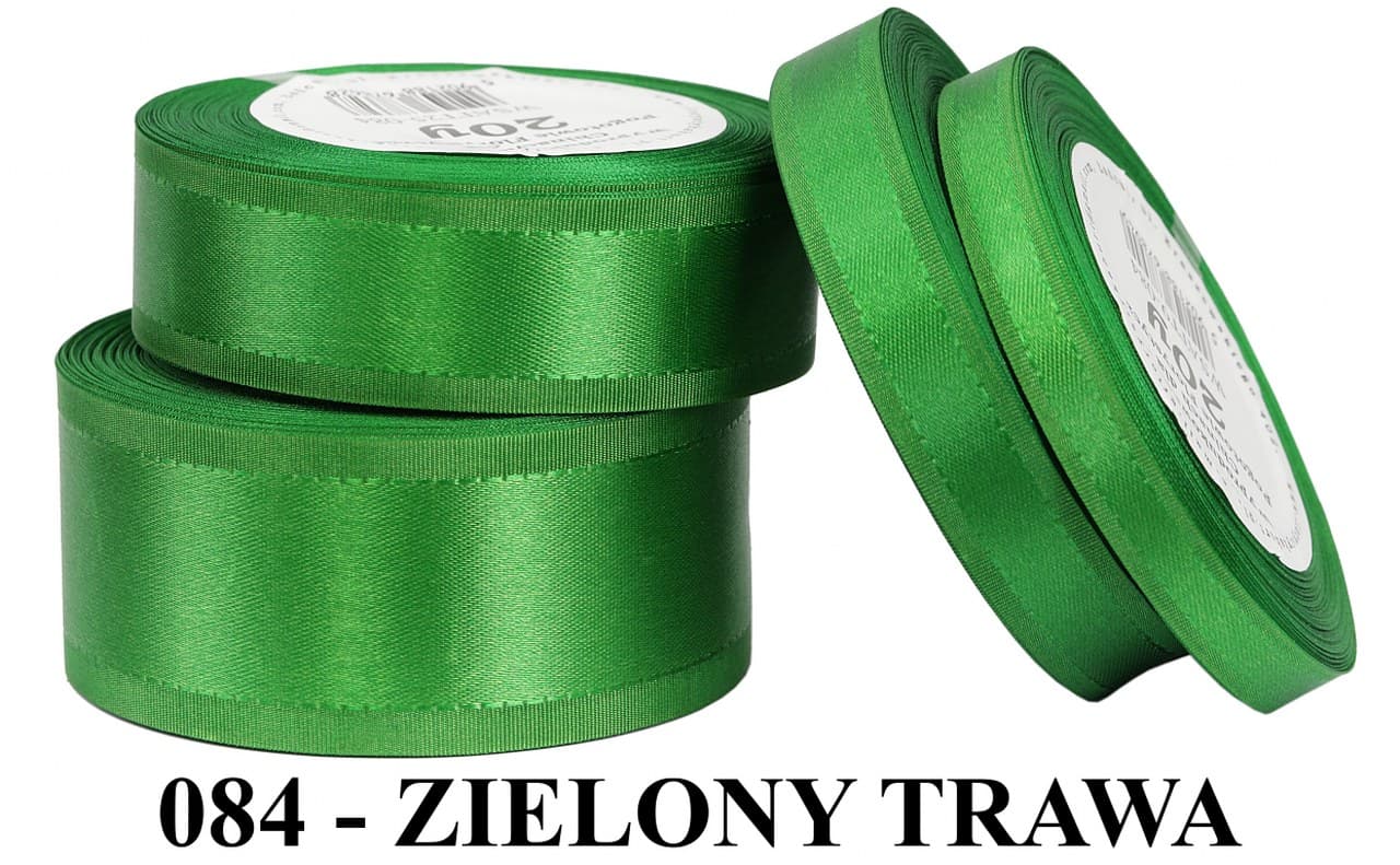 Wstążka z paskami satyna/tafta 38mm/20y, trawa