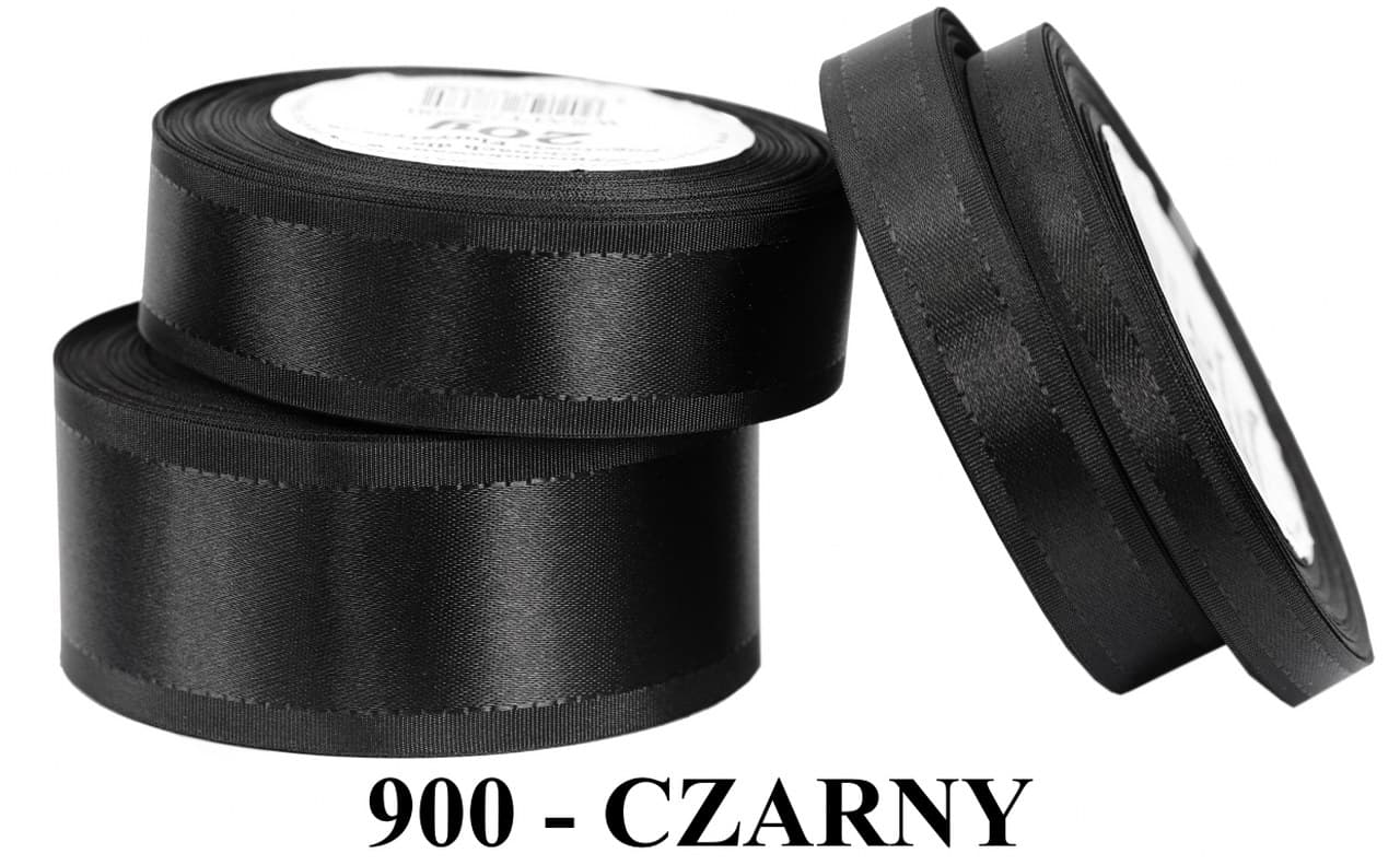 Wstążka z paskami satyna/tafta 38mm/20y, czarna