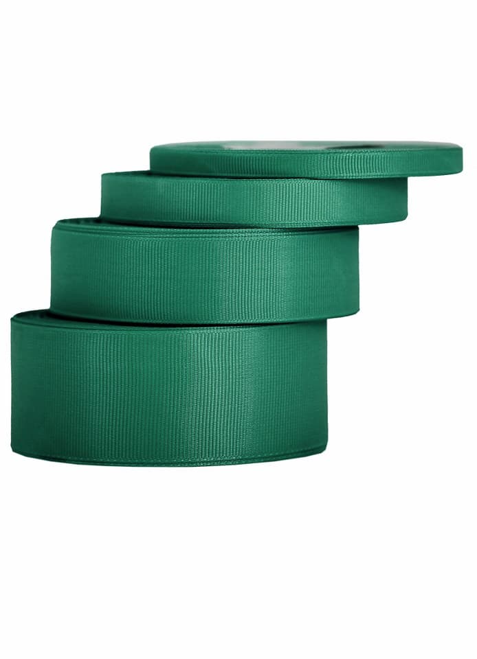 Wstążka rypsowa, 25mm/22mb, zieleń butelkowa