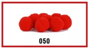 Pompony welurowe, śr.1cm/20szt, czerwone