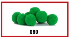 Pompony welurowe, śr.1cm/20szt, zielone