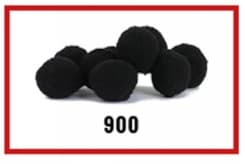 Pompony welurowe, śr.1cm/20szt, czarne