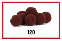 Pompony welurowe, śr.2cm/20szt, brązowe