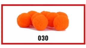 Pompony welurowe, śr.3cm/20szt, pomarańczowe