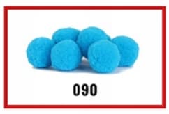 Pompony welurowe, śr.3cm/20szt, niebieskie