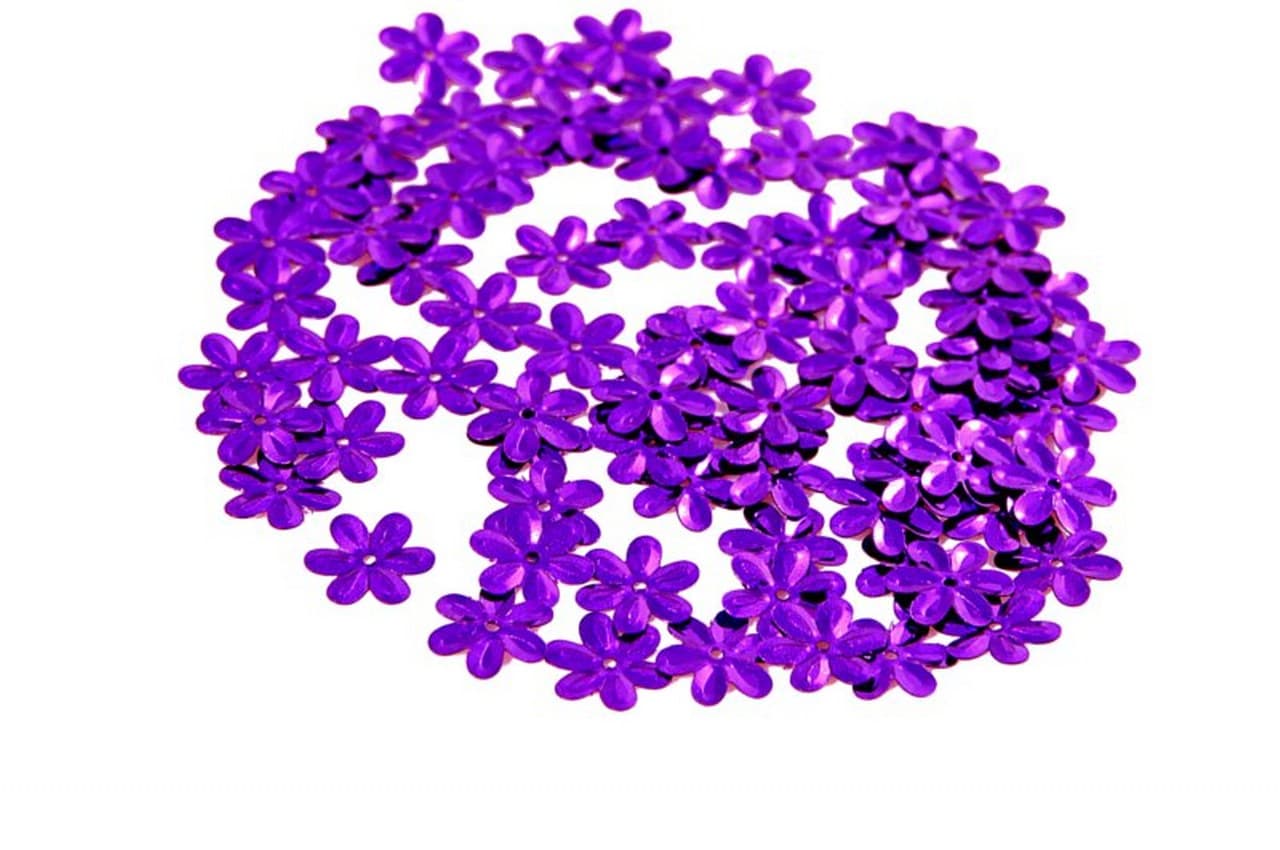 Cekiny kwiatki małe 8mm/5gram fioletowe