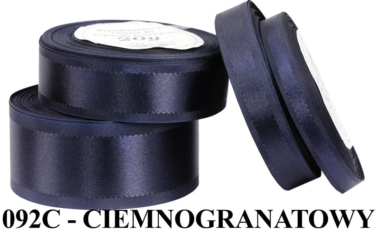 Wstążka z paskami satyna/tafta 9mm/20y, c.granat