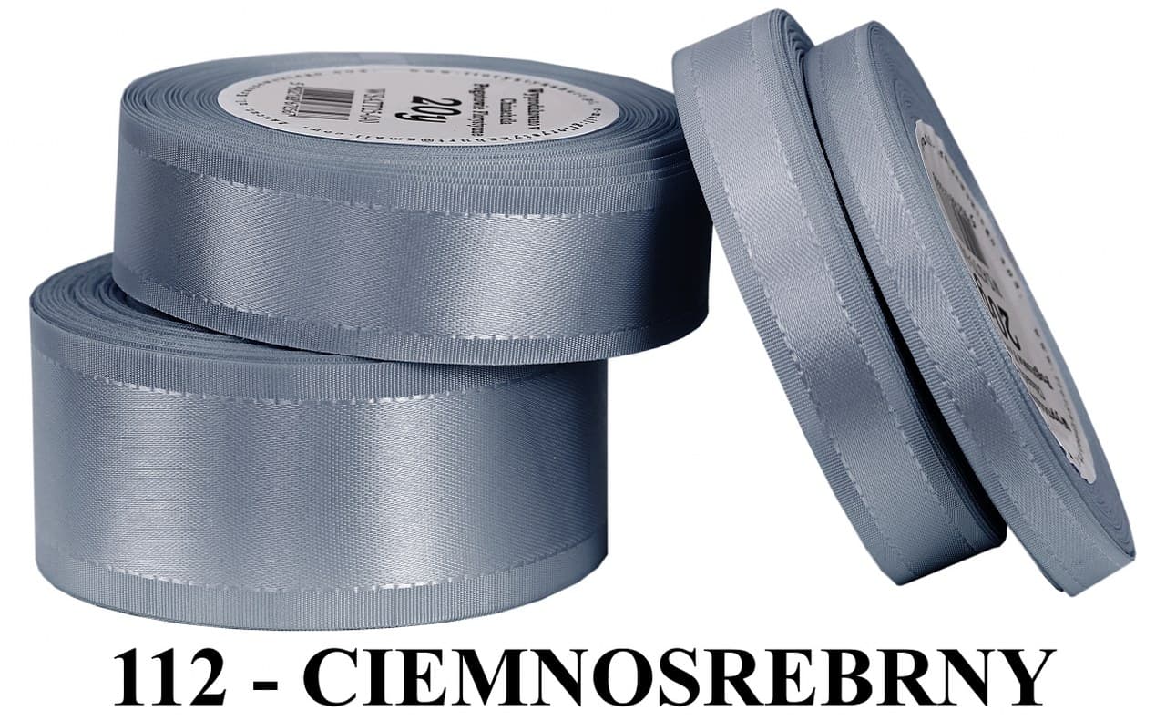 Wstążka z paskami satyna/tafta 9mm/20, c.srebro