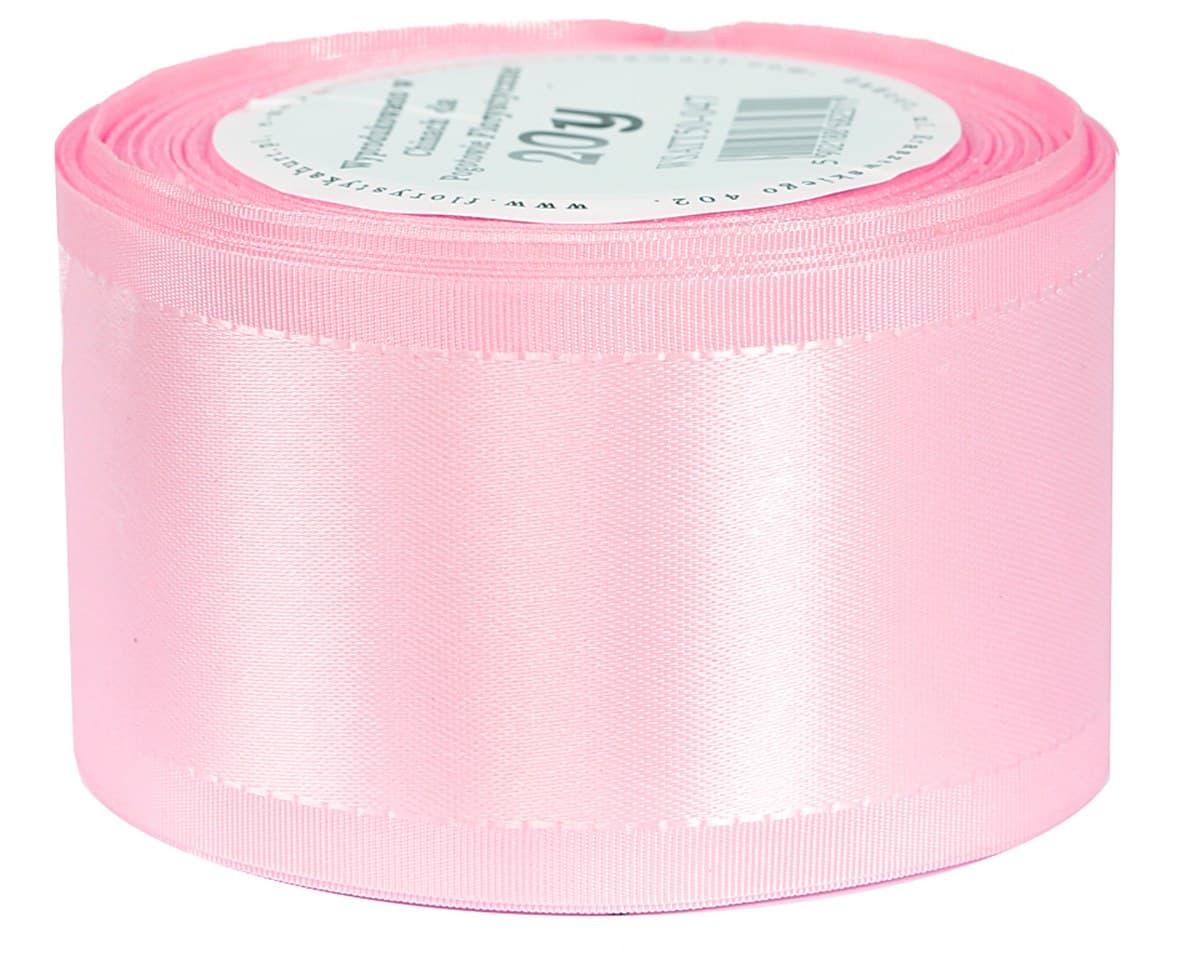 Wstążka z paskami satyna/tafta 50mm/20y, blady róż
