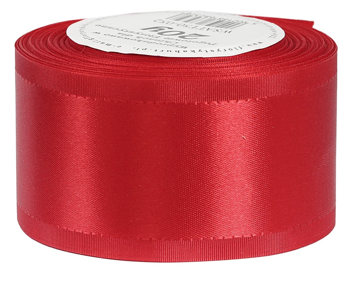 Wstążka z paskami satyna/tafta 50mm/20y c.czerwona