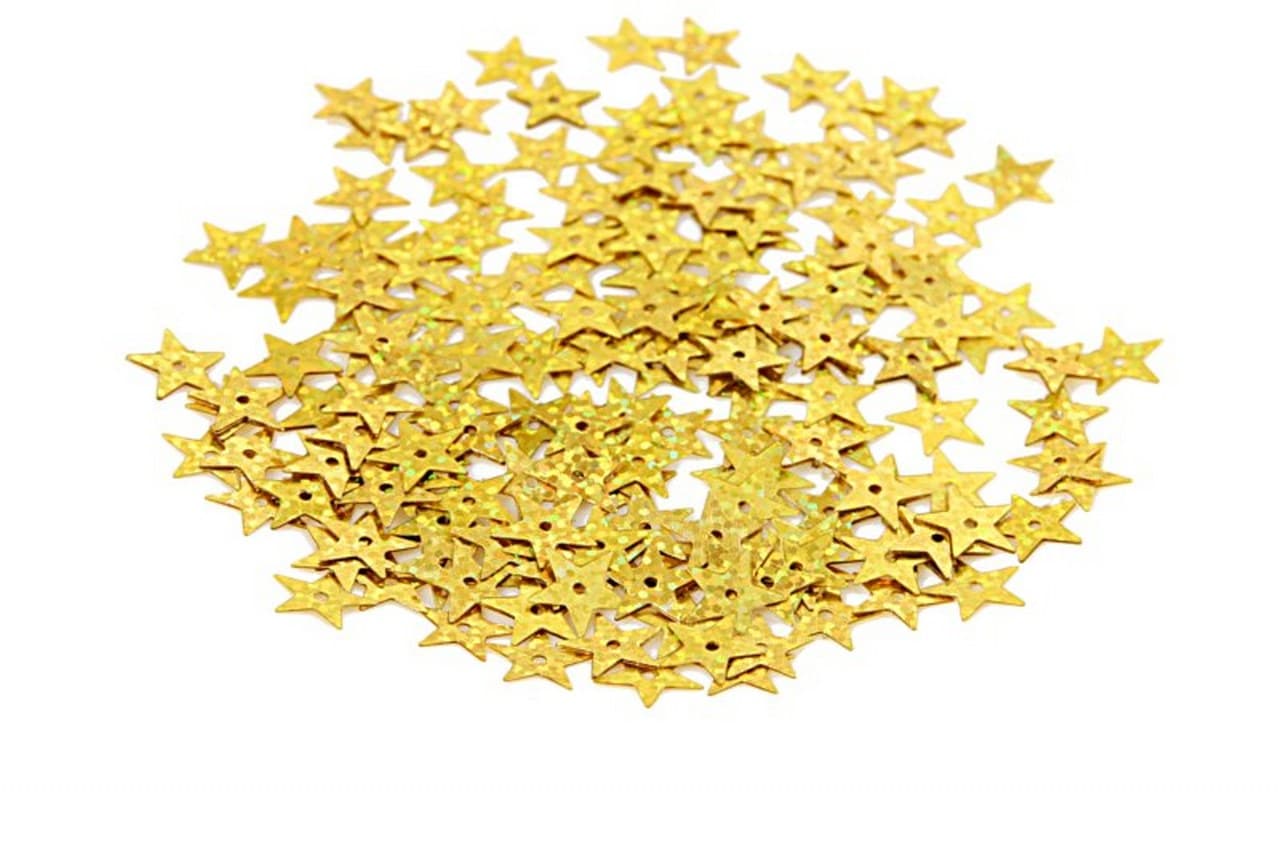 Cekiny gwiazdki duże 13mm/5gram złote brokatowe
